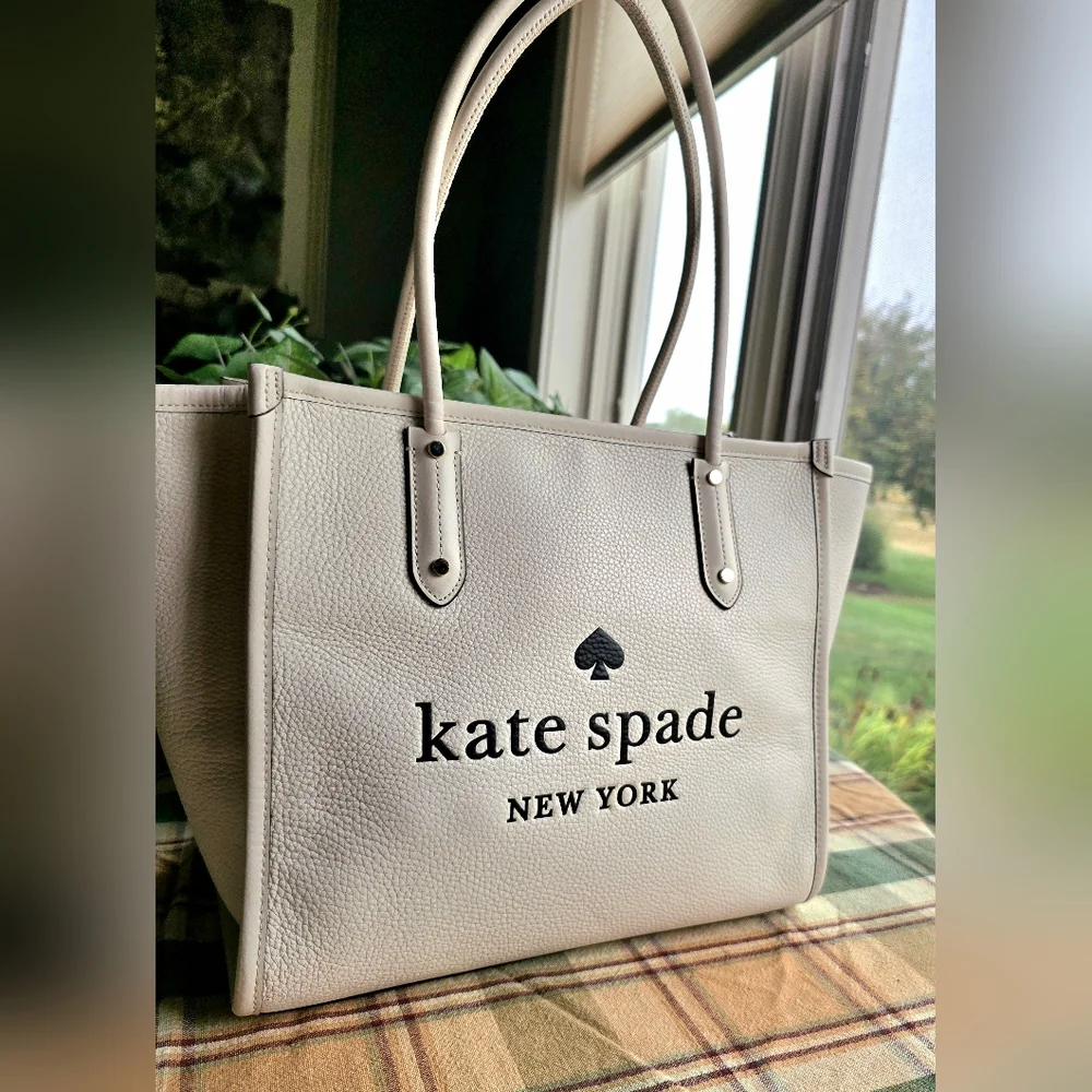 *LOW START* Kate Spade White And Black Leather Ella Tote - Picture 13 of 14